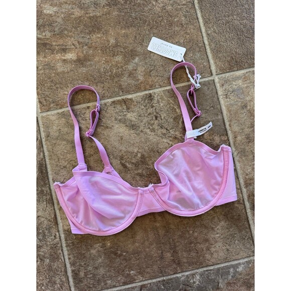 Aerie Smoothez Mesh Balconette Unlined Bra Raspberry Peak 32D - Picture 5 of 8